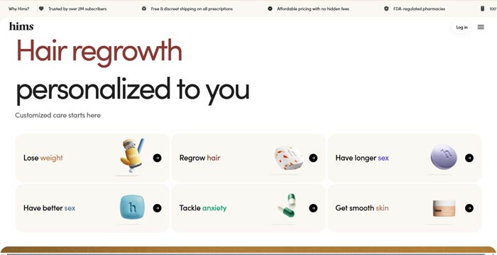 پلتفرم خارجی Hims & Hers